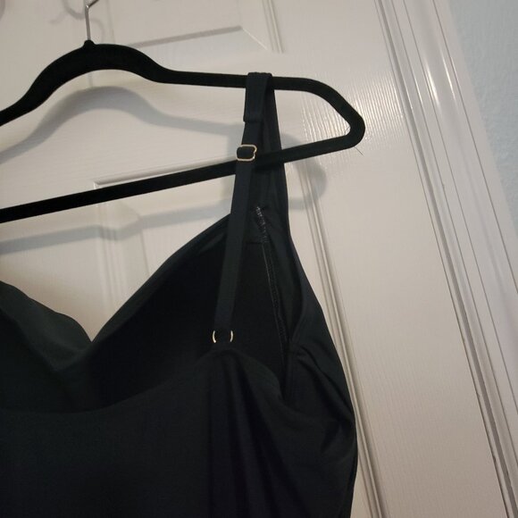 Ocean Blues Women’s Plus Size One Piece Bathing Suit Tummy Control- XL- Black - Picture 6 of 9